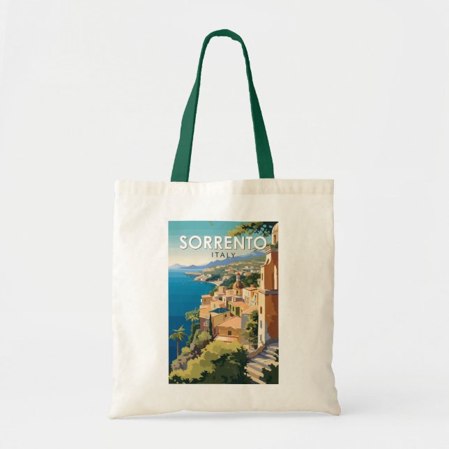 Sorrento Italy Travel Art Vintage Tragetasche (Vorne)