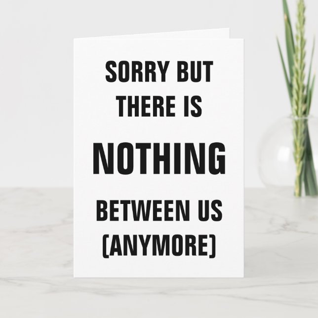Sorry Break up Karte für Ex-Freund oder Freundin (Vorderseite)