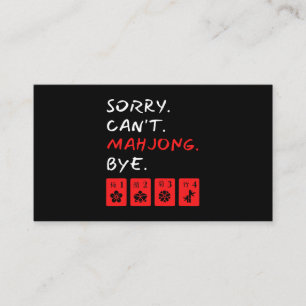 Sorry Cant Mahjong Bye Funny Player Visitenkarte