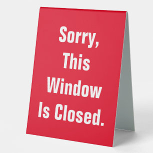 Sorry, dass dieses Fenster ist rot doppelseitig ge Tischaufsteller