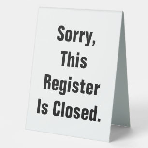 Sorry, dass dieses Register geschlossen weiß doppe Tischaufsteller