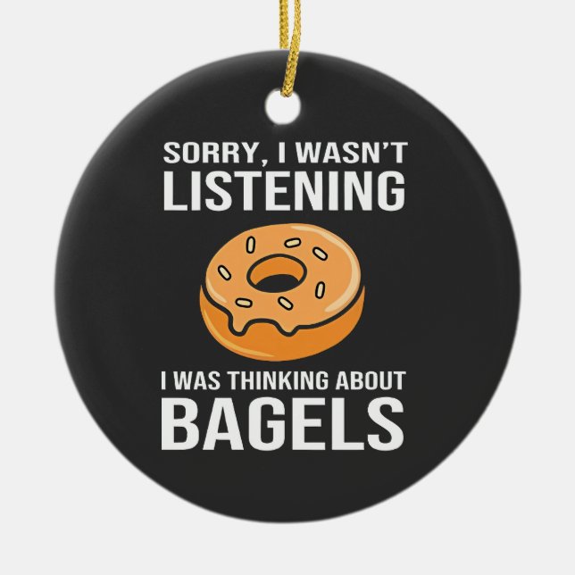 Sorry, dass ich über Bagels jüdischen Hanukkah nac Keramik Ornament (Vorne)