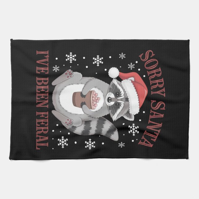Sorry, dass Santa I war Feral Weihnachtsmarathon Geschirrtuch (Horizontal)