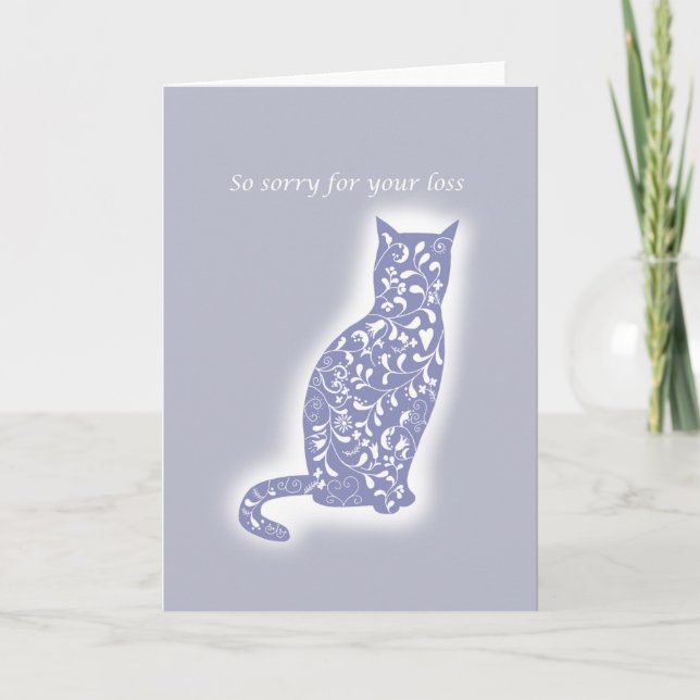 Sorry für cat loss Pet Loss Katzentod Beileid Karte (Vorderseite)