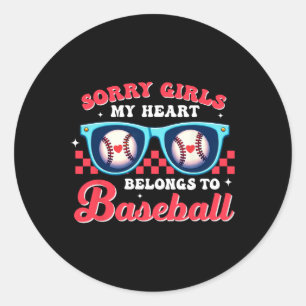 Sorry Girls mein Herz gehört Baseball Boy Valen Runder Aufkleber