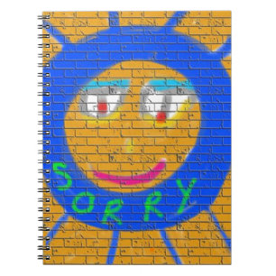 Sorry Graffiti, Art Sad Face, Sadness Regret Notizblock