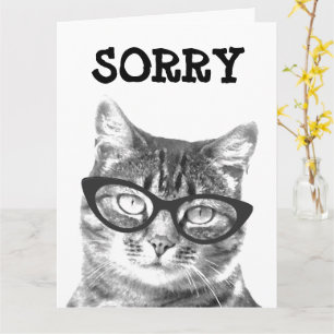 Sorry Grußkarte mit Katze in Brillenbild Karte