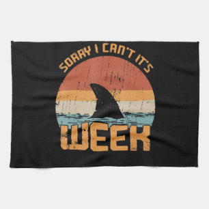Sorry I Can't its Week Funny Shark Vintage Ohrs Geschirrtuch