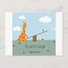 Sorry I vergaß - Happy Birthday Postkarte