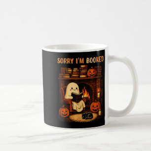 Sorry, ich bin gebucht Ghost Reading Book Lover Sc Kaffeetasse