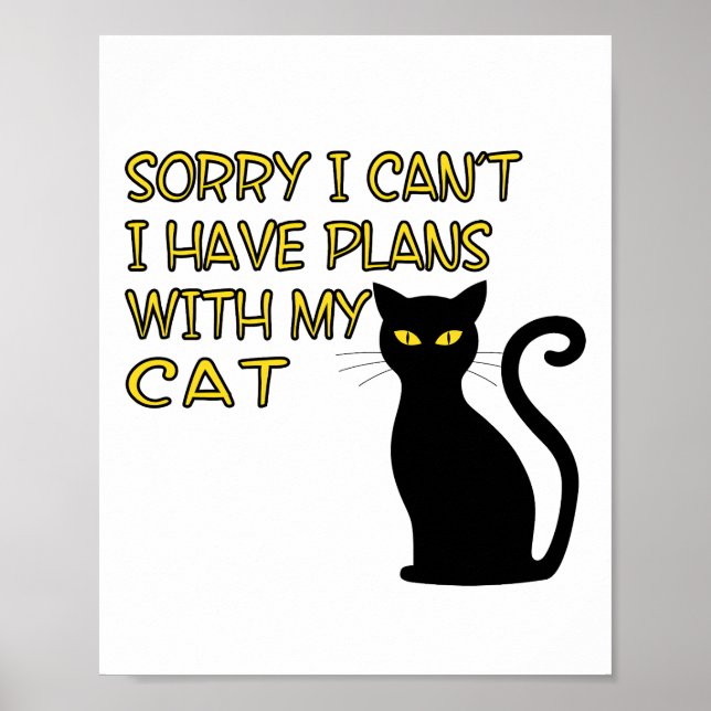 Sorry, ich kann die Niedliche schwarze Katze nicht Poster (Vorne)