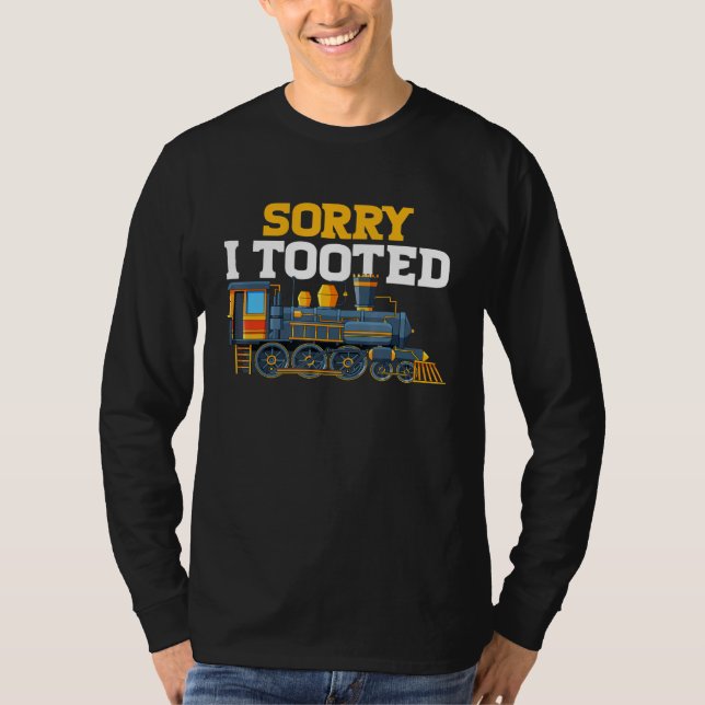 Sorry, ich Tooted Zug Eisenbahn Männer Jungen Kind T-Shirt (Vorderseite)