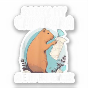 Sorry, mein Capybara Ate Meine Hausaufgaben Funny Aufkleber