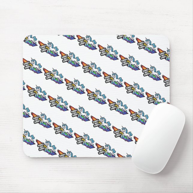 Sorry not Sorry Einhorn-Mauspad Mousepad (Mit Mouse)