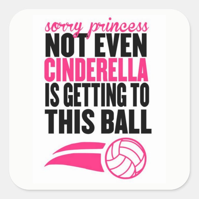 Sorry Princess: Volleyball Quadratischer Aufkleber (Vorderseite)
