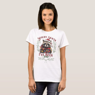 Sorry Santa Ich war Feral Funny Raccoon Xmas T-Shirt