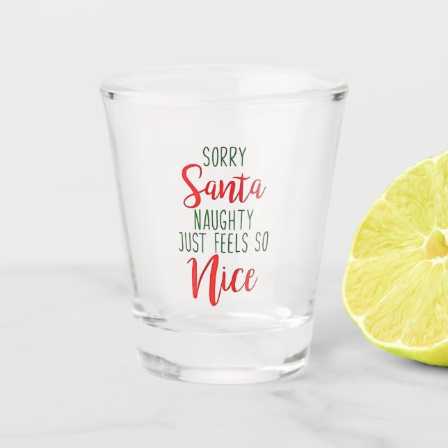Sorry Santa Naughty Just Feels So Nice Schnapsglas (Vorderseite)