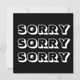 Sorry, Schwarz-weiß modern kühl Karte