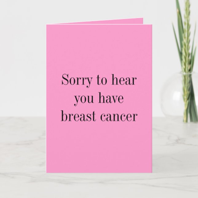 Sorry to hear you have breast cancer karte (Vorderseite)