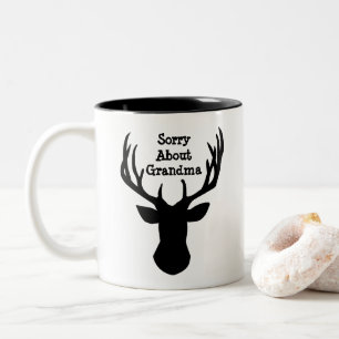 Sorry über Oma Christmas Reindeer Zweifarbige Tasse