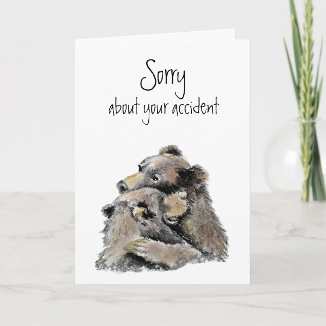 Sorry über Unfälle Blume Spaß Bärenhugs Karte (Vorderseite)