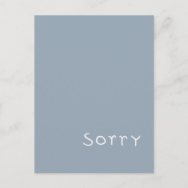 Sorry weiße Postkarte (Vorderseite)