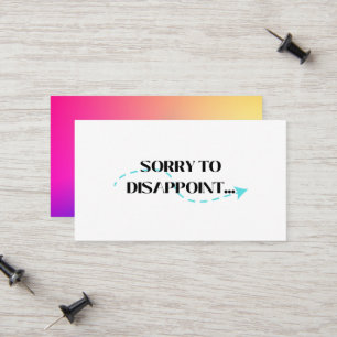 Sorry zu enttäuschen telefonnummerkarte
