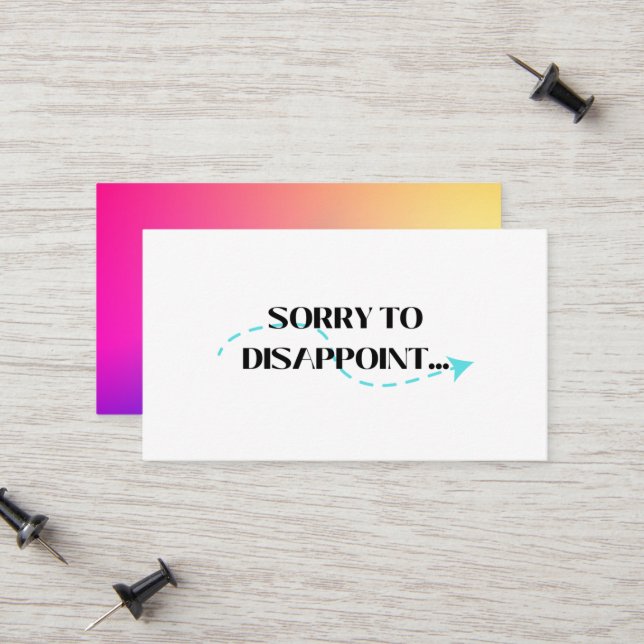 Sorry zu enttäuschen telefonnummerkarte (Vorderseite/Rückseite Beispiel)