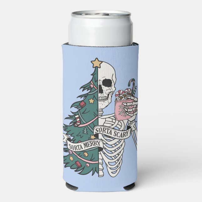 "Sorta Beängstigend Sorta Merry" Weihnachtslieder Selters Dosenkühler (Seltzer Rückseite)