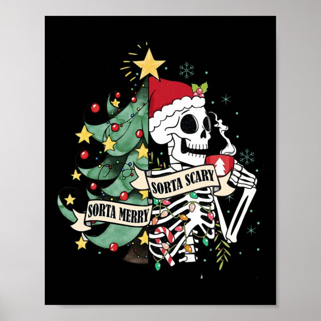 Sorta Merry Sorta Beängstigend Skeleton Hot Cocoa  Poster (Vorne)
