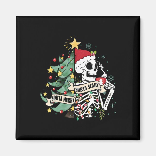 Sorta Merry Sorta Beängstigend Skeleton Snow Chris Magnet (Vorne)