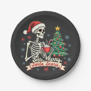 Sorta Merry Sorta Beängstigend Spooky Skeleton Xma Pappteller