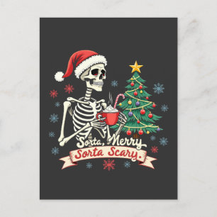 Sorta Merry Sorta Beängstigend Spooky Skeleton Xma Postkarte