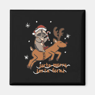 Sorta Merry Sorta Feral Funny Raccoon Weihnachten Magnet