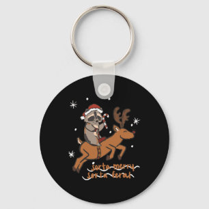 Sorta Merry Sorta Feral Funny Raccoon Weihnachten Schlüsselanhänger