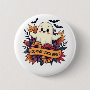 Sorta Sweet Sorta Spooky Halloween Ghost Fall Lieb Button