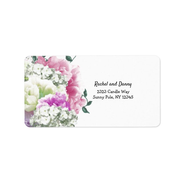 Sorte Bouquet Floral Address Label Adressaufkleber (Vorne)