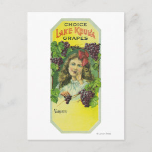 Sortenauswahl Keuka Traubenschild Postkarte