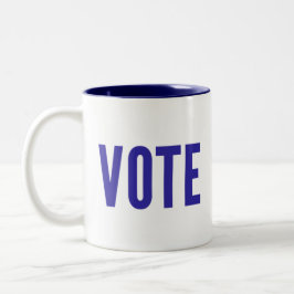 Sortez du vote : Mug à deux tons (bleu)