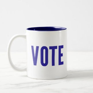 Sortez du vote : Mug à deux tons (bleu)