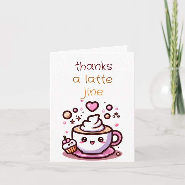 Sortez Un Latte Café Merci Cartes (Devant)