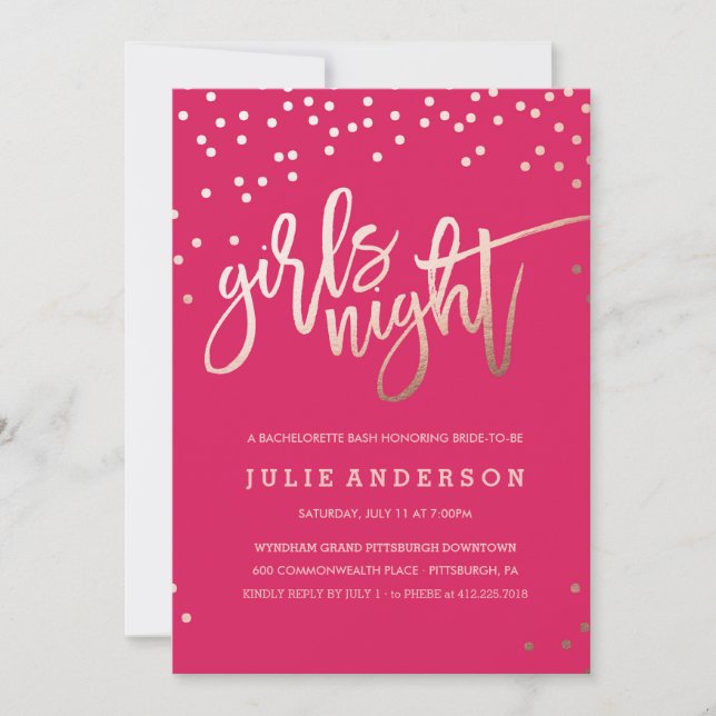 SORTIE DES FILLES // BACHELORETTE Invitation PARTI (Devant)