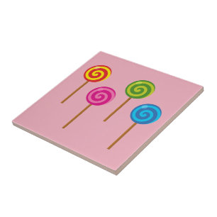 Sortierte bunte Spiral-Lutscher Fliese