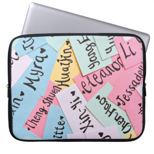 Sortierte Farbe der Namenskarten Laptopschutzhülle