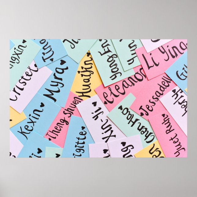 Sortierte Farbe der Namenskarten Poster (Vorne)