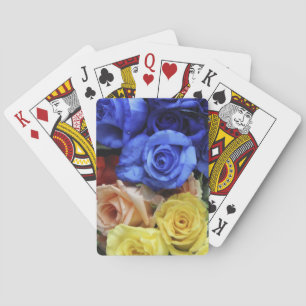 Sortierte frische Rosenblumensträuße Spielkarten