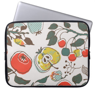Sortierte Früchte, farbenfrohe, nahtlose Muster. Laptopschutzhülle