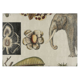 Sortierte Tiere gemalt auf Sahnehintergrund Schneidebrett