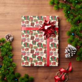 Sortierte Weihnachtsgeschenke & Schleifen Geschenkpapier