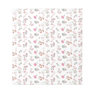 Sortierte zarte Blume im Muster Notizblock